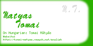 matyas tomai business card