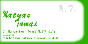 matyas tomai business card